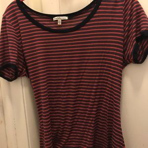 Charlotte Russe red & blue striped shirt